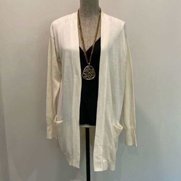 H&M Cream Long Open Cardigan Oversized - Picture 4 of 15